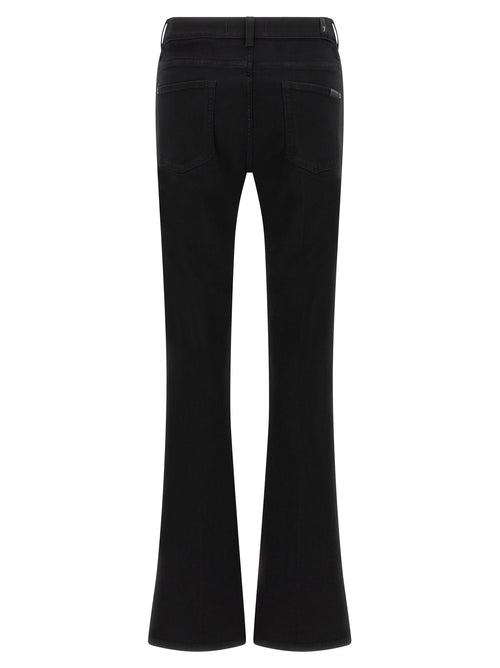 7 For All Mankind Black Cotton Bootcut Jeans
