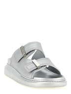 Alexander McQueen Silver Rubber Slides