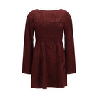 Ganni Bordeaux Acetate Casual Dress