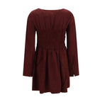 Ganni Bordeaux Acetate Casual Dress