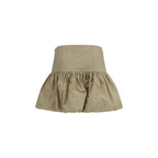 Ganni Beige Cotton Mini Skirt