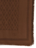 Valentino Garavani Brown Silk Scarf