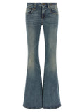 R13 Blue Cotton Flared Jeans