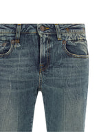 R13 Blue Cotton Flared Jeans
