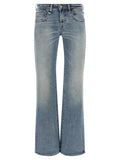 R13 Blue Cotton Flared Jeans