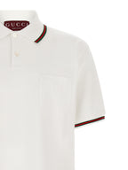 Gucci White Cotton Polo Shirt