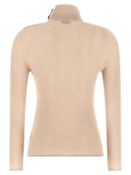 Moncler Beige Virgin Wool Cardigan