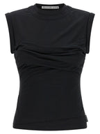 Alexander Wang Black Cotton Sleeveles T-Shirt