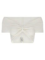 ANTONINO VALENTI White Viscose Sleeveles T-Shirt