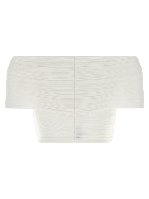ANTONINO VALENTI White Viscose Sleeveles T-Shirt