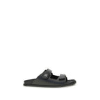 Dolce & Gabbana Black Calf Leather Bos Taurus Flat Sandals