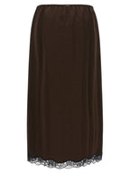 Twinset Brown Marabou Midi Skirt