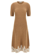 Alberta Ferretti Brown Cashmere Midi Dress