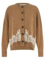 Alberta Ferretti Brown Cashmere Cardigan