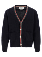 Thom Browne Blue Wool Cardigan