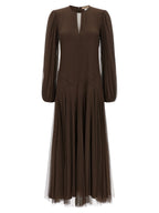 Twinset Brown Polyester Long Dress