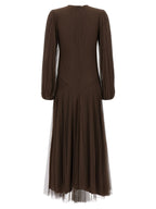 Twinset Brown Polyester Long Dress