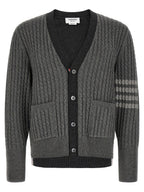 Thom Browne Gray Virgin Wool Cardigan