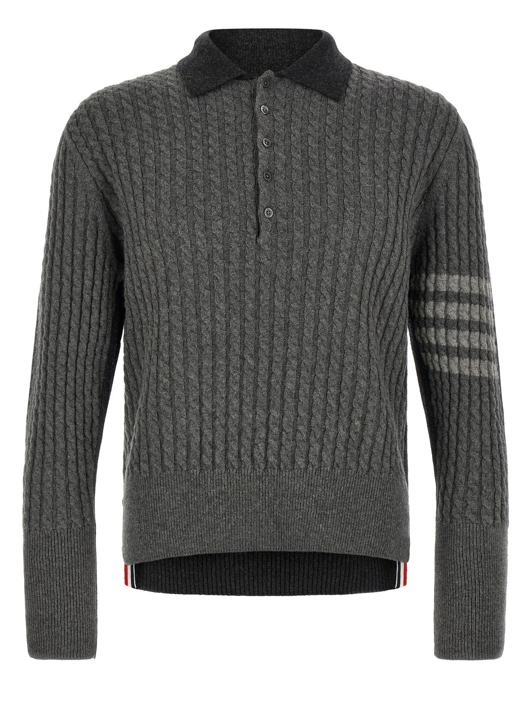 Thom Browne Gray Virgin Wool Polo Shirt