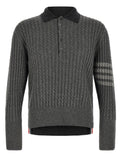 Thom Browne Gray Virgin Wool Polo Shirt