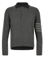 Thom Browne Gray Virgin Wool Polo Shirt