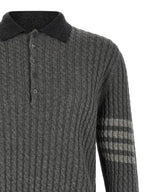 Thom Browne Gray Virgin Wool Polo Shirt