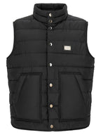 Dolce & Gabbana Black Polyester Sleeveless Jacket