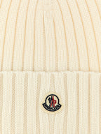 Moncler White Virgin Wool Beanie
