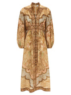 Zimmermann Brown Linen Midi Dress