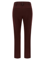 Brunello Cucinelli Bordeaux Cotton Casual Pants