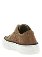 Brunello Cucinelli Brown Leather Low Top Sneakers