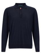 Kiton Blue Wool Polo Shirt