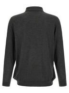Kiton Gray Wool Polo Shirt