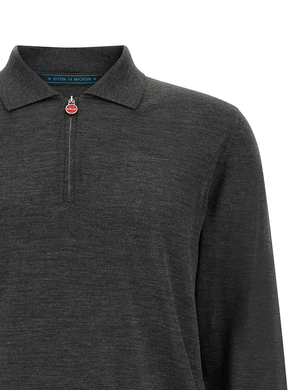 Kiton Gray Wool Polo Shirt