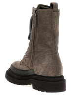 Brunello Cucinelli Gray Leather Ankle Boots