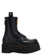 R13 Black Cowhide Lace-Up Boots