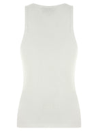 Ganni White Organic Cotton Sleeveles T-Shirt