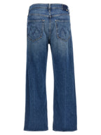 Mother Denim Blue Cotton Straight-Leg Jeans