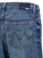 Mother Denim Blue Cotton Straight-Leg Jeans