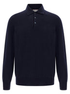 Brunello Cucinelli Blue Cashmere Polo Shirt