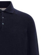 Brunello Cucinelli Blue Cashmere Polo Shirt