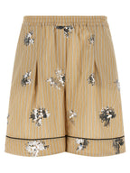 LE TWINS Beige Cotton Bermuda Shorts