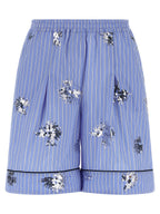 LE TWINS Blue Cotton Bermuda Shorts