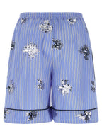 LE TWINS Blue Cotton Bermuda Shorts
