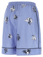 LE TWINS Blue Cotton Bermuda Shorts