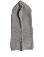 Dolce & Gabbana Men Grey Wool Ribbed Knit Balaclava Wrap One Size Hat