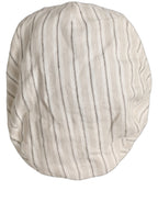Dolce & Gabbana Men Off White Striped Linen Newsboy Capello Hat