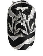 Dolce & Gabbana Men Black Silver Zebra Pattern Baseball Cap Hat