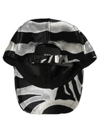 Dolce & Gabbana Men Black Silver Zebra Pattern Baseball Cap Hat