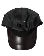 Dolce & Gabbana Men Dark Gray Herringbone Baseball Cap Hat